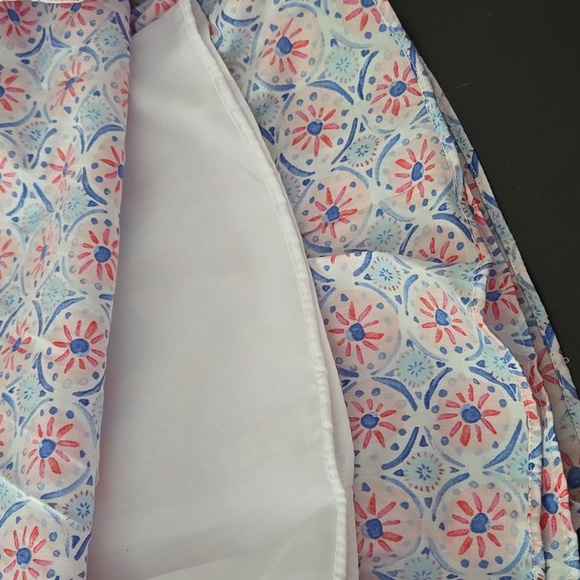 Joules Amelie Dress Sum Mos Print White Blue Pink Circle Skirt 50's Inspired 6 - Picture 9 of 9